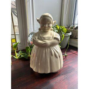 Vintage ACPO American Pottery Co. Ceramic white Dutch girl cookie jar